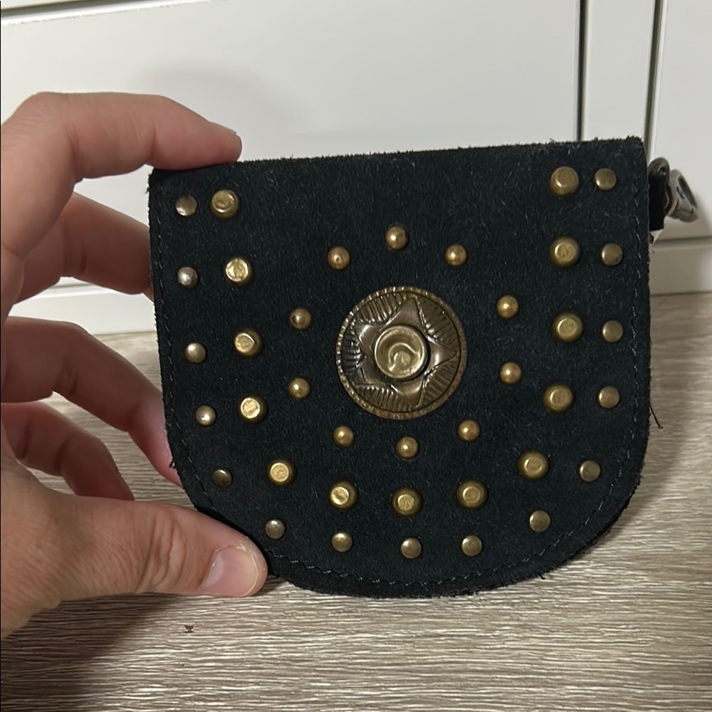 free people studded clip on wallet
